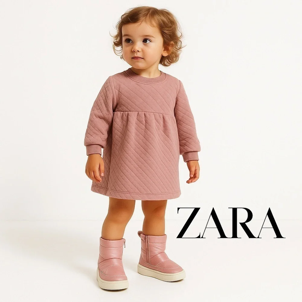 ZARA Kids | Pink |  QUILTED ANKLE BOOTS